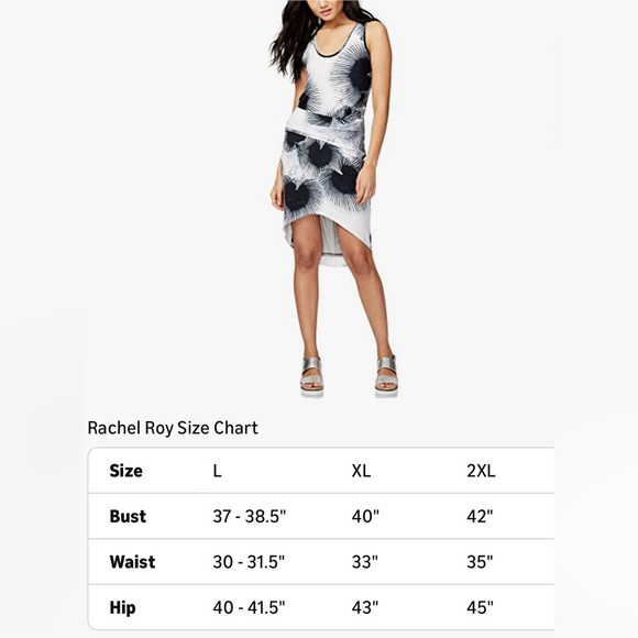 🔥 $99 Rachel Roy Womens Printed High-Low Bodycon Dress Sz XL B & W Combo 🔥 - Picture 2 of 3